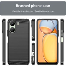 Microcase Xiaomi Redmi 13C 4g Brushed Carbon Fiber Silikon Kılıf - Siyah AL3332