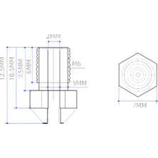 egc Teknoloji 1.0mm E3D V5/v6 Pirinç Nozzle - 1.75MM