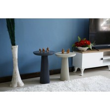 Simillo Home & Living 2'li Çizgili Konik Renkli Yan Sehpa