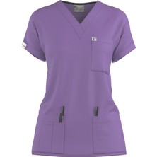 Myscrubs Doktor Hemşire Scrubs Lila Forma Üst