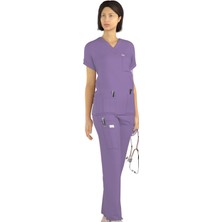 Myscrubs Doktor Hemşire Scrubs Lila Forma Üst