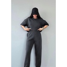Yakamel Kadın Oversize T-Shirt Ve Pijama Altı