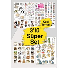 Liyacraft Süper Sevimli 150 Adet Kedi Sticker Set-Planner Ajanda Bullet Journal Için Uygun Set