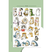 Liyacraft Süper Sevimli 150 Adet Kedi Sticker Set-Planner Ajanda Bullet Journal Için Uygun Set