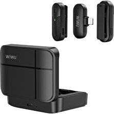 Wiwu Kablosuz Yaka Mikrofonu Lightning Şarj Portlu Wiwu WI-WM002 Canlı Yayın Microphone Siyah