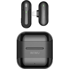 Wiwu Kablosuz Yaka Mikrofonu Lightning Şarj Portlu Wiwu WI-WM001 Canlı Yayın Microphone Siyah