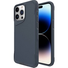 Wubry iPhone 15 Pro Max - Uyumlu Wubry Airbag Kenarlı T-Max Mat Standlı Kapak-Gri