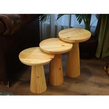 Simillo Home & Living Handmade Ahşap Yan Mantar Sehpa