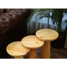 Simillo Home & Living Handmade Ahşap Yan Mantar Sehpa