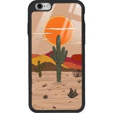 Spoyi Apple iPhone 6 Plus - 6s Plus Retro Kaktüs Güneş Tasarımlı Glossy Telefon Kılıfı