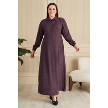 Kadin Buyuk Beden Çıtır Desen Yazlik Tesettur Elbise