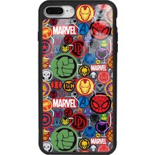 Spoyi Apple iPhone 7 Plus - 8 Plus Marvel Face Tasarımlı Glossy Telefon Kılıfı