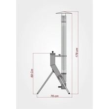 Grc Füze Tipi Cam Pelet Sobası / Açık ve Kapalı Alan Sobası ( Ev / Cafe / Bar / Bahçe )