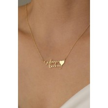 Nox Jewelry 925 Ayar Gümüş Kişiye Özel Kalp Detay Kolye