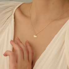 Nox Jewelry 14 Ayar Altın Mikron Kaplama Minimal Yusufçuk Figür Gümüş Kolye - CN00254