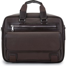 Tamer Tanca  Vegan Kahverengi Evrak Çantası 1012 2005 Erk Canta Y24 Kahve Fltr