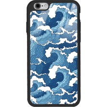 Spoyi Apple iPhone 6 Plus Mavi Dalga Tasarımlı Glossy Telefon Kılıfı