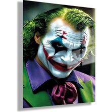 Gaagart Temperli Gerçek Cam Tablo Film Karakteri Yakın Çekim Joker