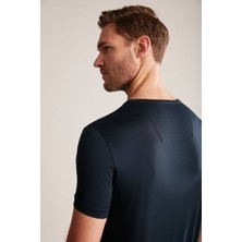 Hemington Bisiklet Yaka Lacivert Basic T-Shirt