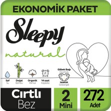 Sleepy Natural Bebek Bezi Ekonomik Paket 2 BEDEN 68X4 272 ADET