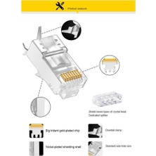Pergyi 10 Adet Cat7 Metal Korumalı RJ45 Konnektörler Modüler Fiş Cat 7 8P8C Ağ Rj 45 Kablo Sıkma Ethernet Konektörü Lan (Yurt Dışından)