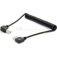 Pergyi USB Kablosu Sağ Açılı USB 2.0 A Erkek - B Açılı Erkek 90 Derece Streç Kablo Yazıcı Tarayıcı ve Sabit Disk Için 50 Cm/0.5 M (Yurt Dışından)