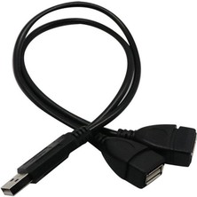 Pergyi 30CM Taşınabilir USB 2.0 A Erkek 2 Çift Dişi Jack Y Splitter Hub Güç Kablosu Adaptör Kablosu Veri Güç Şarjı Için (Yurt Dışından)