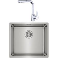 Franke Teka Linea 45.40 Paslanmaz Tezgahaltı Çelik Evye ve Ark 938 Krom Spiralli Batarya Set