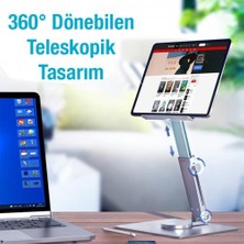 Polham Ultra Sağlam Alüminyum Kaydırmaz Tabanlı Masa Üstü Tablet Standı, Yükseklik ve Açı Ayarlı