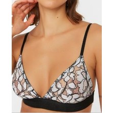 Beyaz-siyah Full Dantel Bralet Strıng Takım Ds20095brt