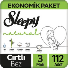 Sleepy Natural Bebek Bezi Ekonomik Paket 3 BEDEN 56X2 112 ADET