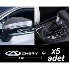Özkaş Chery Uyumlu Metal Sticker 5 Adet Oto Aksesuar Oto Sticker Çıkartma Araba