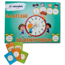 Saatleri Öğreniyorum Eğitici Kartları Zeka Kart Seti Saat Kartları