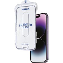 Sunix iPhone 12 Pro Max Ile Uyumlu Kolay Uygulama Aparatlı Premium Ekran Koruyucu Cam