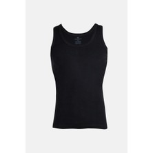 Ceylanoğlu 6'lı Erkek Ribana Geniş Askılı ATLET-023 Siyah