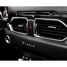 Özkaş Tesla Uyumlu Metal Sticker 5 Adet Oto Aksesuar Oto Sticker Çıkartma Araba