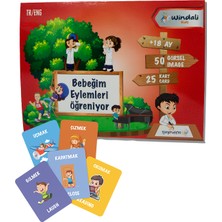 Bebeğim Eylemleri Öğreniyor Kartları Eylem Kartları Türkçe Ingilizce 50 Fiil Kart Seti