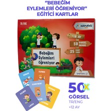 Bebeğim Eylemleri Öğreniyor Kartları Eylem Kartları Türkçe Ingilizce 50 Fiil Kart Seti