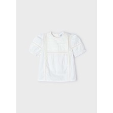 Mayoral Kız Çocuk Poplin Gömlek - Mayoral - Krem - 4 Yaş