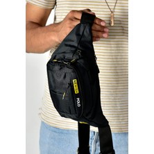 Tuldar Unisex Siyah Kumaş Usb Kulaklık Çıkışlı Crossbody Çapraz Omuz Göğüs Ve Bel Çantası tul360