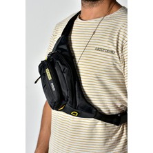 Tuldar Unisex Siyah Kumaş Usb Kulaklık Çıkışlı Crossbody Çapraz Omuz Göğüs Ve Bel Çantası tul360
