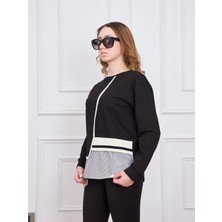 Siyah Parçalı Sweatshirt