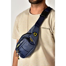 Tuldar Unisex Lacivert Usb Kulaklık Çıkışlı Crossbody Çapraz Omuz Göğüs Ve Bel Çantası tul360