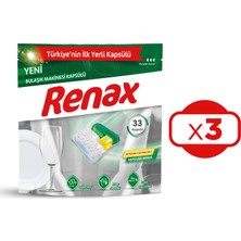 Renax Bulaşık Makinesi Kapsülü Hepsi Bir Arada 33'lü x 3 Adet (99 Kapsül)