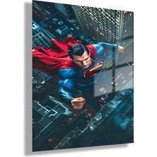Gaagart Temperli Gerçek Cam Tablo Film Karakteri Superman Görseli