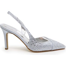 Letafia Hadise Gümüş Taşlı Topuklu Ayakkabı Gümüş