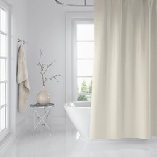 Zethome Banyo Perdesi Krem 1X180X200, Perde Borusu Askı Aparatı Köşe Boru Beyaz Hediyeli, Duş Perdesi Seti