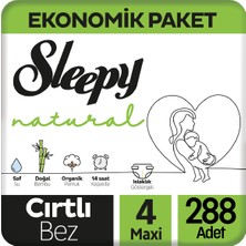 Sleepy Natural Bebek Bezi Ekonomik Paket 4 Beden 48X6 288 Adet