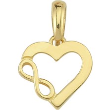 14 Ayar Kalp Sonsuzluk Altın Kolye Ucu 0,58 gr