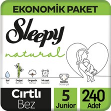 Sleepy Natural Bebek Bezi Ekonomik Paket 5 Beden 40X6 240 Adet